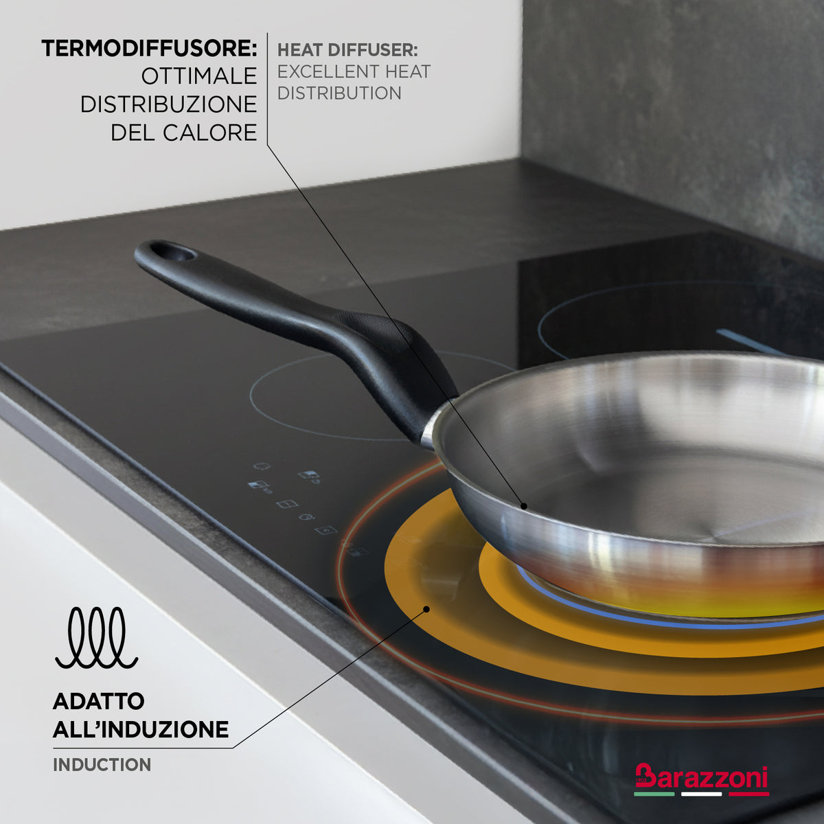 Basic stainless steel - 20/28 cm frying pan set