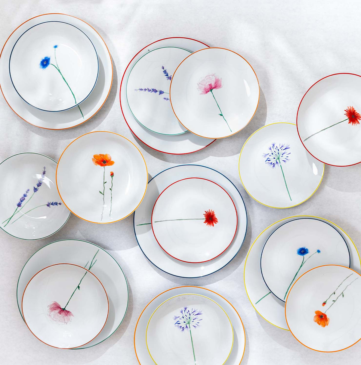 Flower Field Gerbera - set of 3 plates