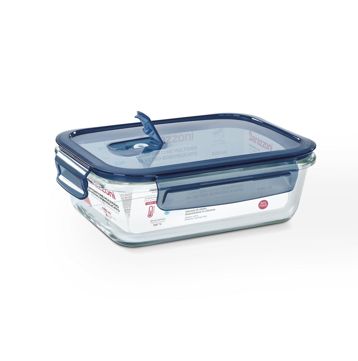 Glass container with lid