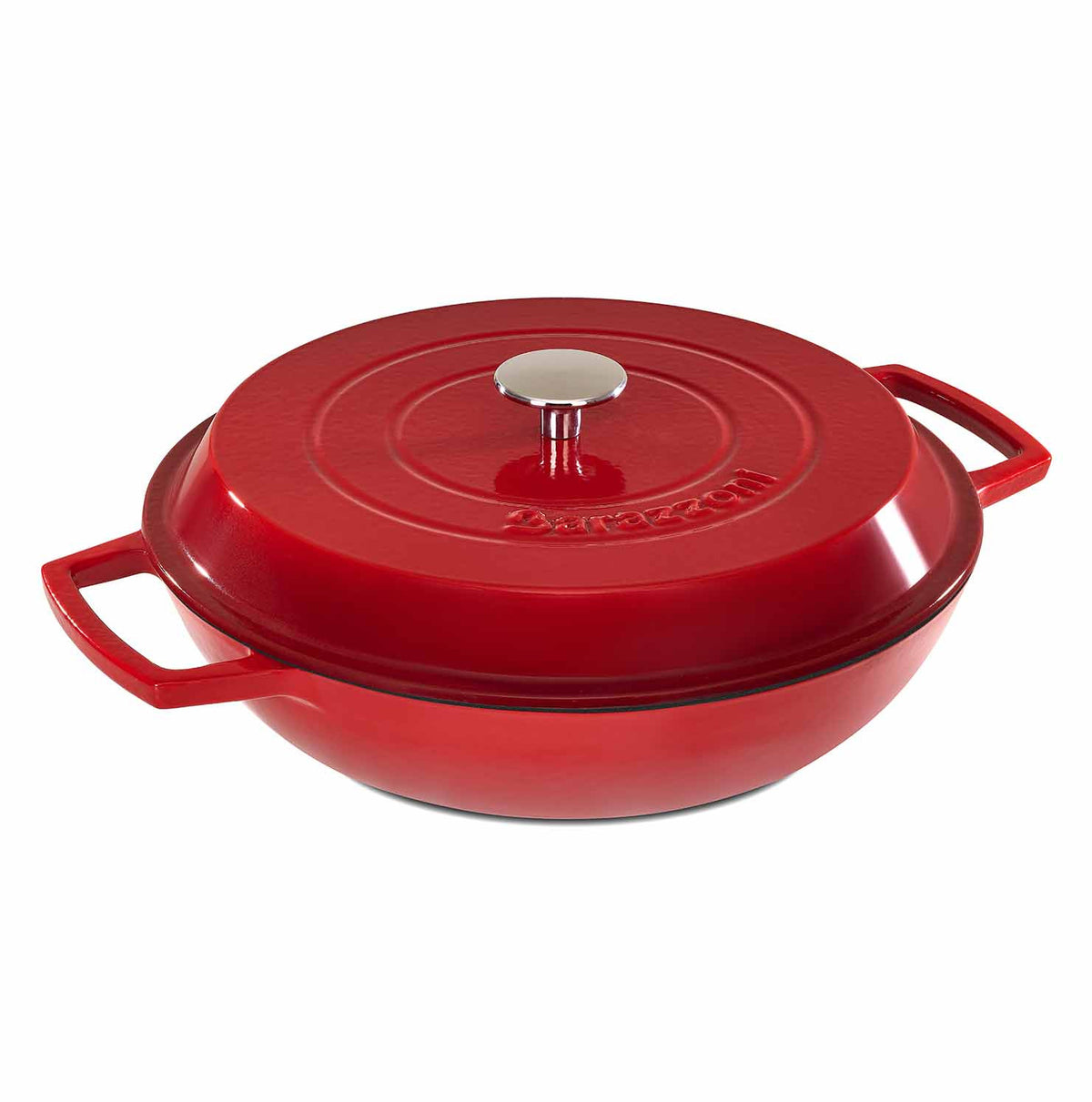 Saucepan with lid - lacquered red