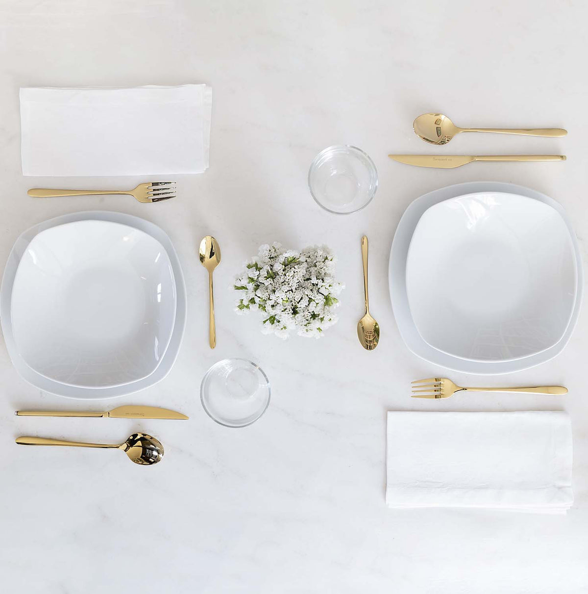 Polished Gold Malachite - 24-Piece Cutlery Set