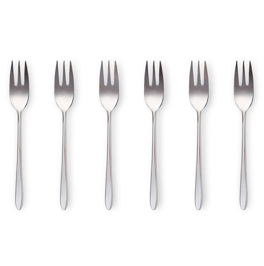 Malachite polished steel - set of 6 dessert forks