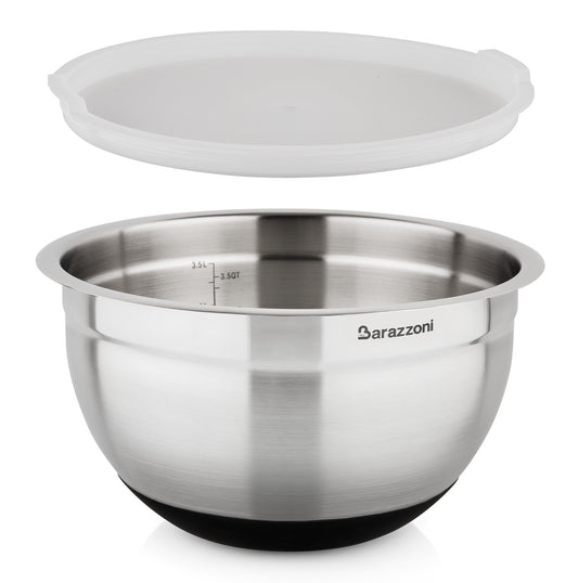 Stainless steel and silicone bowl with lid